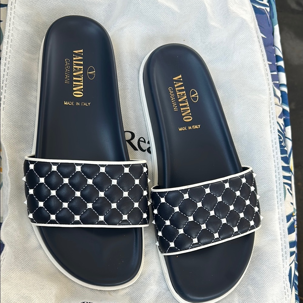 Valentino Blue Rockstud Sandals
